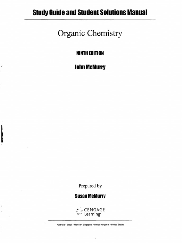 맥머리 유기화학 솔루션 9판 | Pdf
