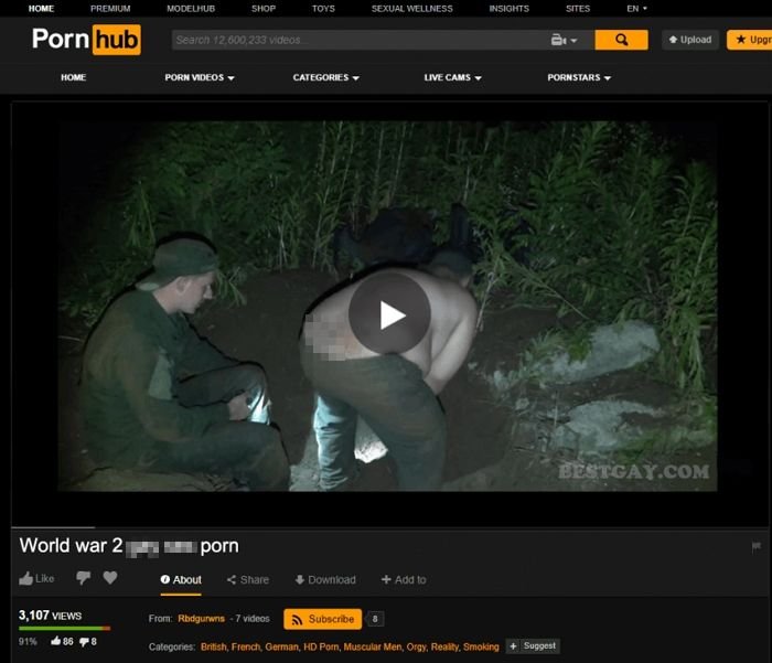 야동 사이트 '폰허브'에 군인들 영상이 올라왔습니다