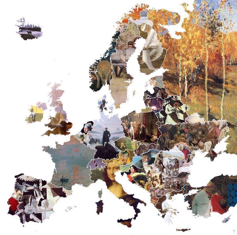 Europe Made Of Each Country'S Most Famous Painting : R/Europe
