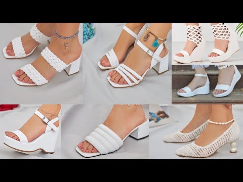 2021 SUPER STYLISH WHITE SANDALS WHITE FOOTWEARS LATEST COLLECTION||#sbleo